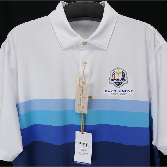 Peter Millar Other - RARE Peter Millar Mens XL Polo Marco Simone 2023 Ryder Cup White Blue Golf NWT